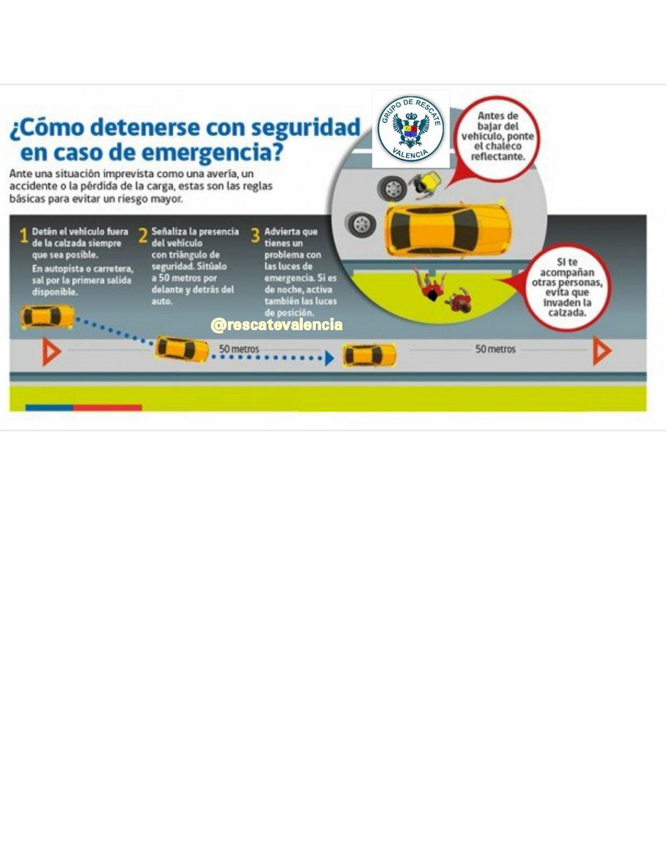 RescateValencia's tweet photo. #TipsVial Como detenerse con #Seguridad en caso de #Emergencia 
@INTToficial @MPPTve https://t.co/j5JTzZ93or