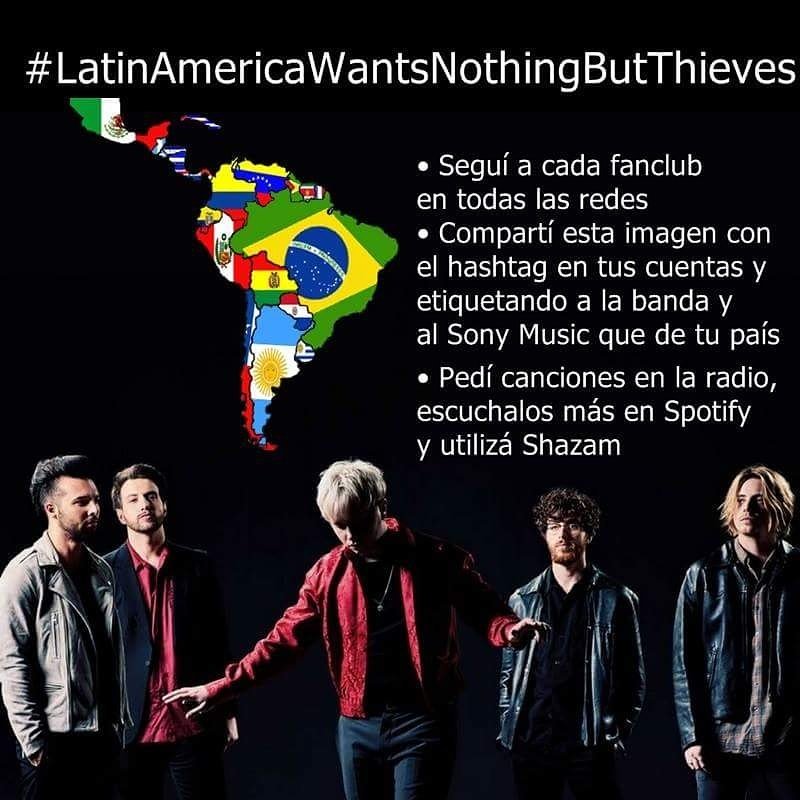 NBTArgentina's tweet image. @SonyMusicArg @Sonymusic_py @sonymusicmexico @SonyMusicBrasil @SonyMusicCol @SonyMusicChile 
#LatinAmericaWantsNothingButThieves !!!!