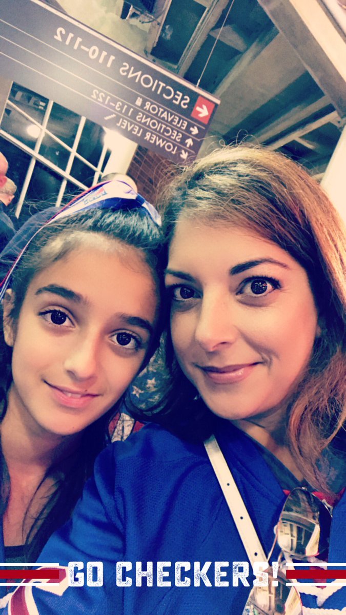 At our First <a href="/CheckersHockey/">Charlotte Checkers</a> game!!! Sporting our <a href="/NYRangers/">New York Rangers</a> jerseys to bring good vibes to the Checkers to beat the Tigers #letsgocheckers
