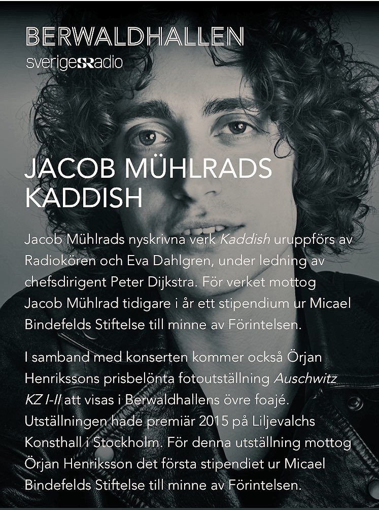 HeddaInSA's tweet photo. Evening of sublime, devotional choral music #Bach #Krenek #Einfelde &amp; Mühlrad w solist @evgud &amp; brilliant Radiokör @Berwaldhallen #Kaddish https://t.co/0JxSo8Xelq