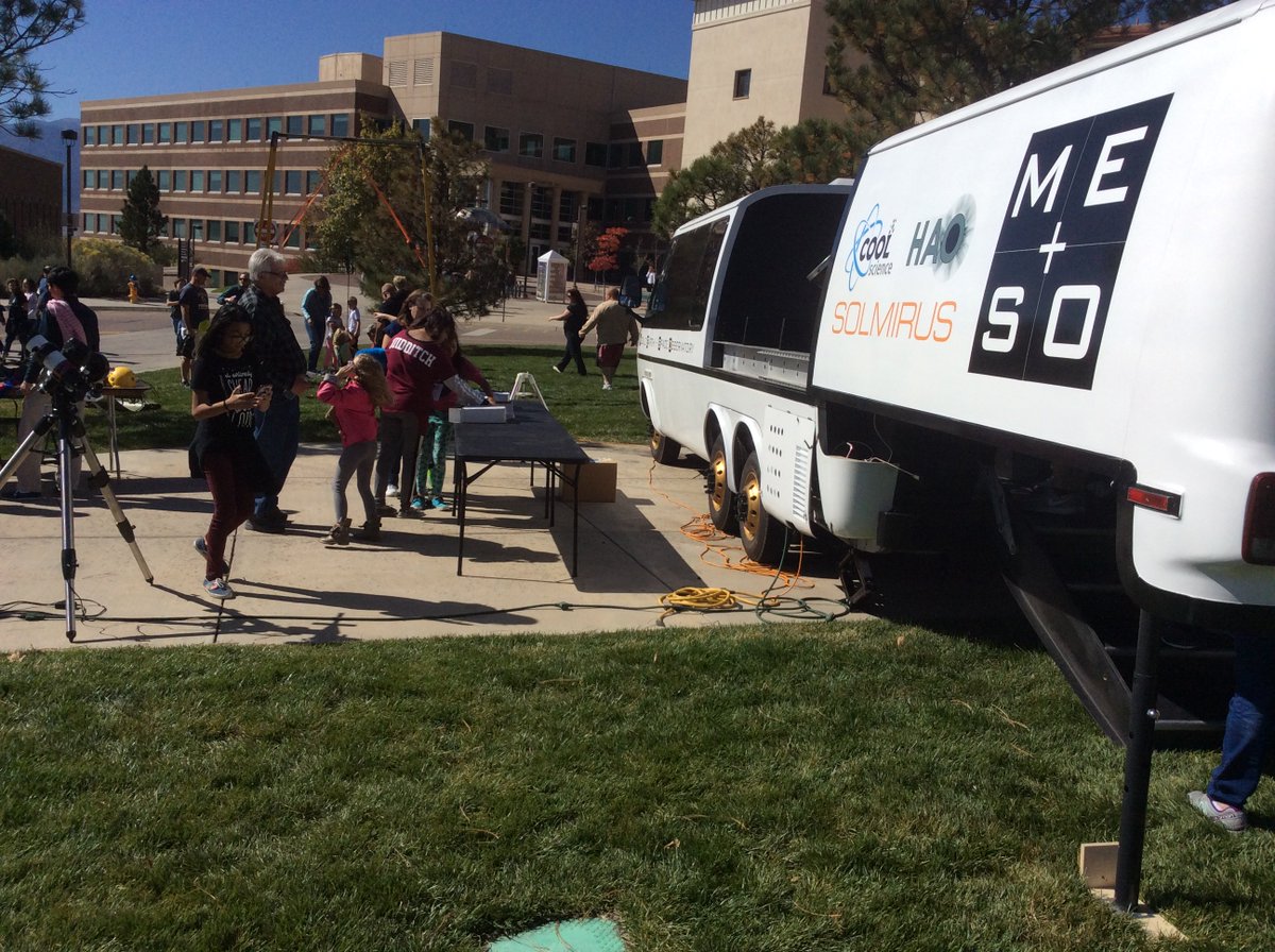 MESOexplores's tweet photo. Today MESO explored the sun at @CSCoolSciFest at @UCCS #gomeso #coolscience #MESO #mobilelab #STEM #science #astronomy #spectroscopy #sun https://t.co/GiHmSdvXAa