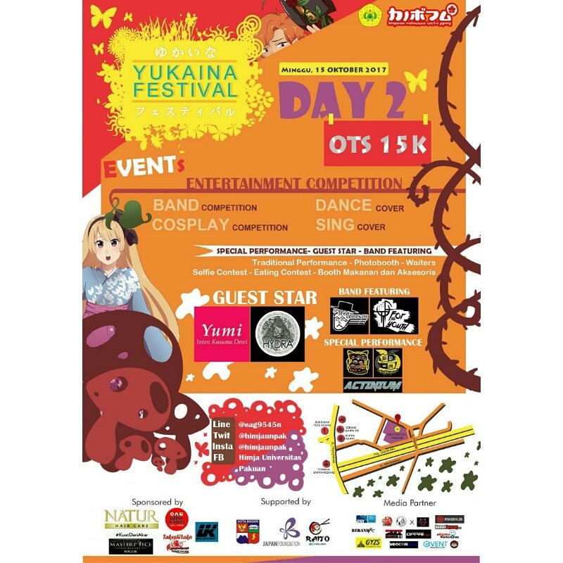 Minna-san jangan lupa untuk datang dan ramaikan acara Yukaina Festival 2017 yah! Dan yang mengikuti lomba entertainment semangat!