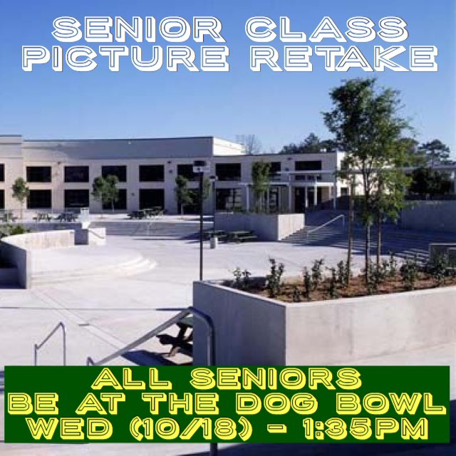 delandbulldogs's tweet photo. Seniors! Spread the word! c/o 2018 class picture retake this wed @1:35 in the Dog Bowl @MrLuVCS @delandhighlead @trinityy1414 @Lyndseyr1212 https://t.co/NClilMkLqE