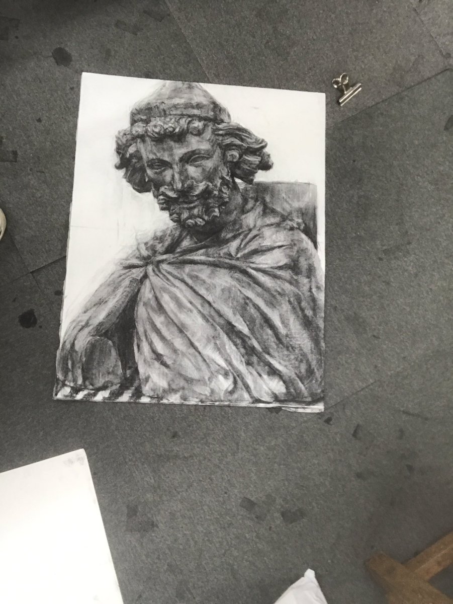 ジョルジョ #石膏像 #木炭デッサン
