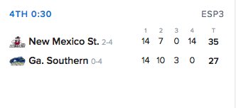 BarrettSallee's tweet photo. Georgia Southern loses again. Still winless. It's borderline criminal what Tyson Summers has done to a once-proud program https://t.co/aXv8AQtAcX
