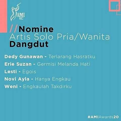 Mudah2an taun ini.aamiin..Trimakasih <a href="/AMIawards/">AMIawards</a> sdh masukan <a href="/Lesti_Jenong_DA/">Lestykejora</a> jd nomine artis solo dangdut.
#AMIawards20 
#MusikTanpaBatas