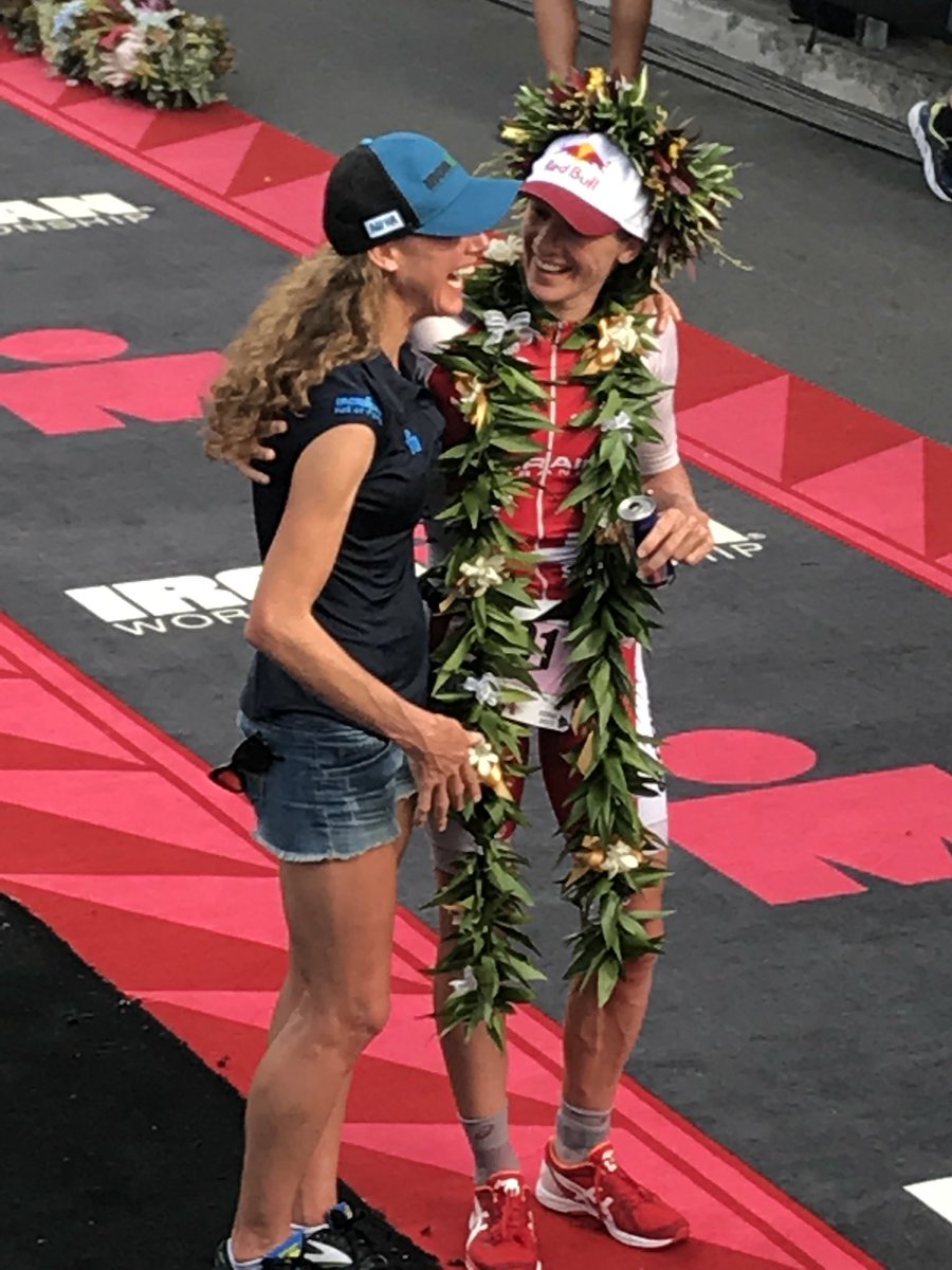 303Triathlon's tweet photo. The two Queens of #IMKona. @IRONMANWorlds @IRONMANtri #ironman #triathlon @danielaryf @chrissiesmiles https://t.co/8cYrm2rXb3