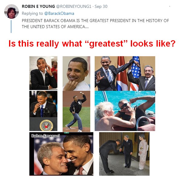 Quin4Trump's tweet photo. #BarackObama #ObamaLiarinChief #WorstAmericanPresident #Benghazi #Libya #nationalembarrassment #SocialistPresident #MuslimPresident https://t.co/H6I89hJZ39