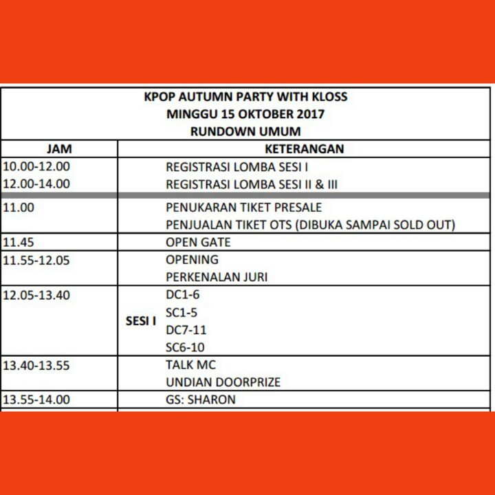 kpopmedbuzzer's tweet photo. RUNDOWN #KPOPAUTUMNPARTY https://t.co/1jWUFHgMTe