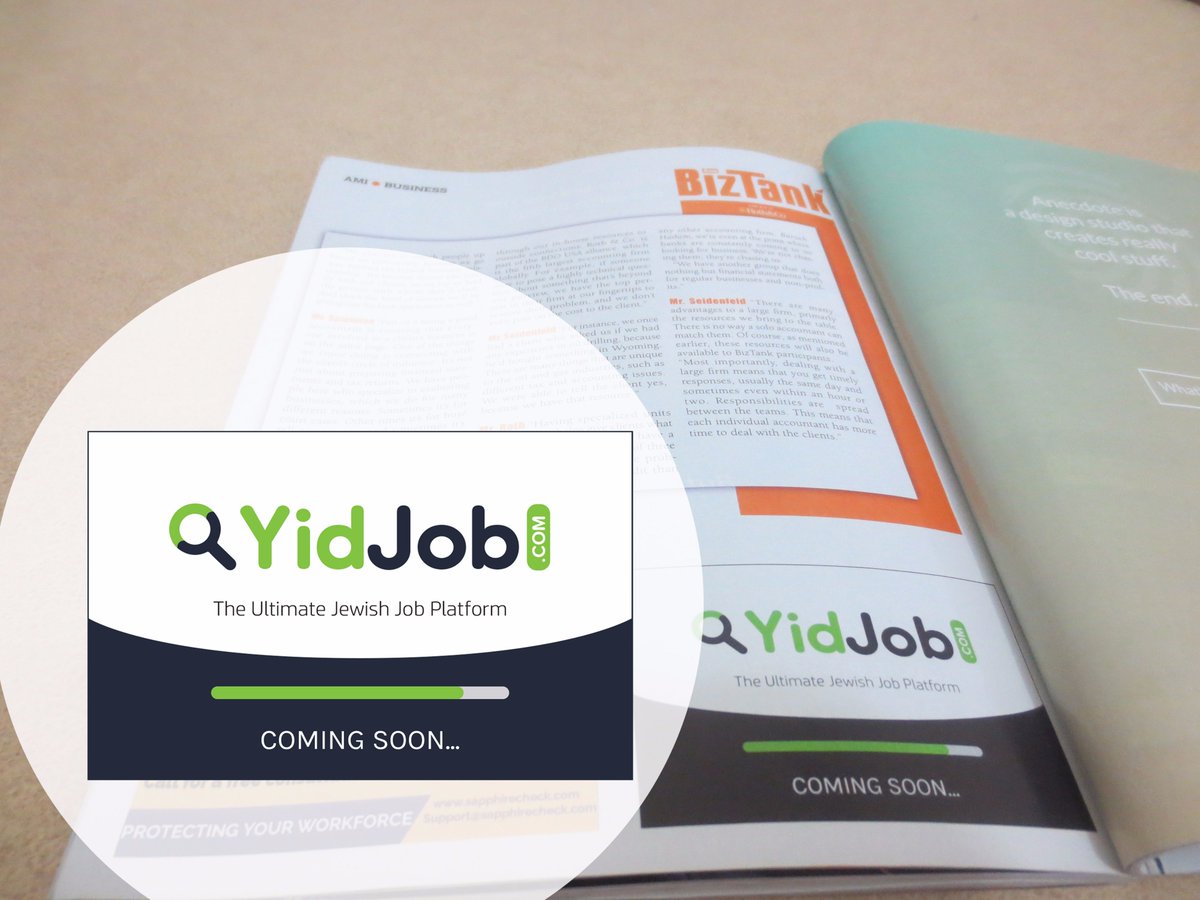 yid_job's tweet photo. @Ami_Magazine It was just a "coming soon" ad but it already drives heavy traffic to our website! Thanks Zack! #YidJob #AmiMagazine https://t.co/bbrxToSTXg