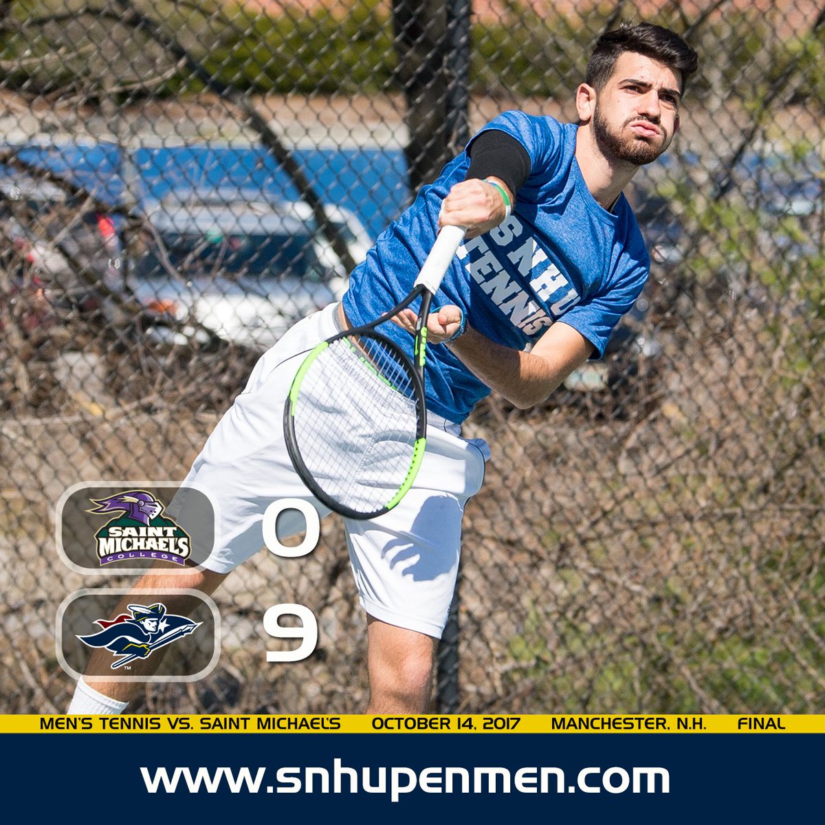 Recap: <a href="/SnhuTennis/">SNHU Tennis</a> Men Blank Saint Michael's, 9-0 snhupenmen.com/x/85ogu