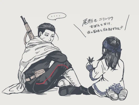 蔵出し尾形 無関心そうだったのにこのあと両手いっぱいにニリンソウ抱えた杉元と尾形鉢合わせるのください きっとかわいい…中学生みたいなケンカすると思うけど 