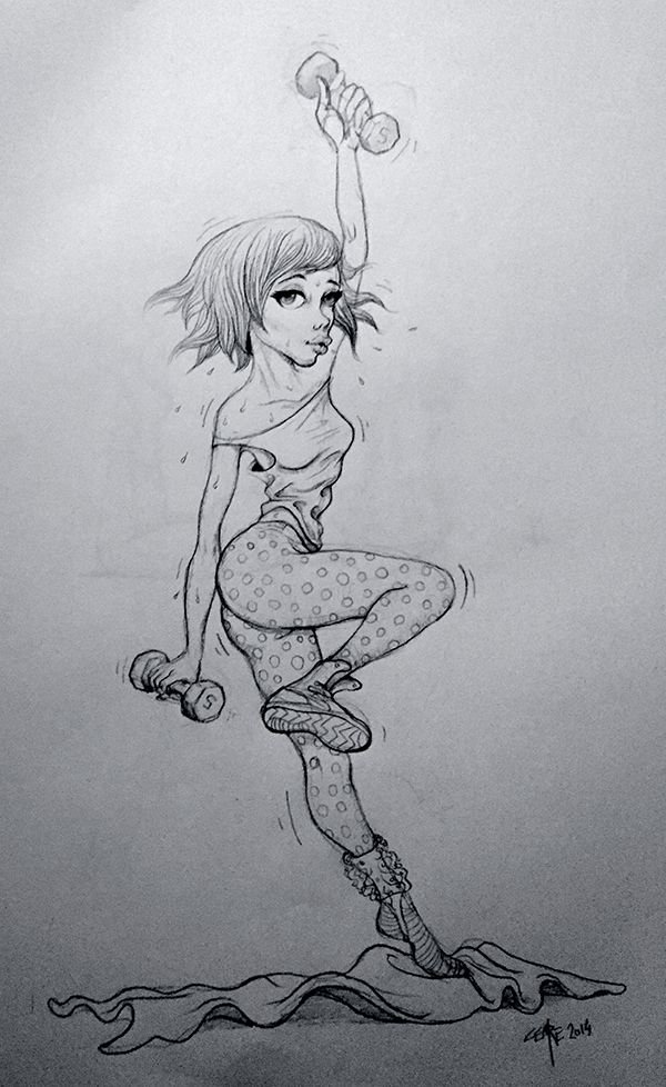deluxepaint's tweet photo. Workout chick | 2014 https://t.co/kRmiRdjg3N