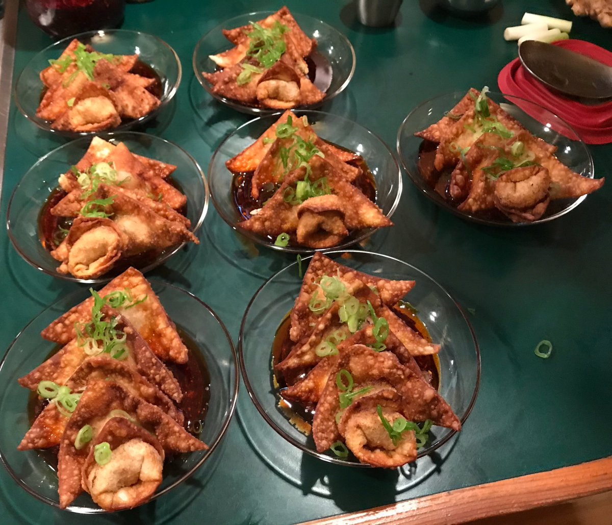 SchadenJake's tweet photo. Ended up frying the wontons because they stuck together and tore (rookie move on my part.) Think they turned out well regardless! https://t.co/a7BPzo3vDV