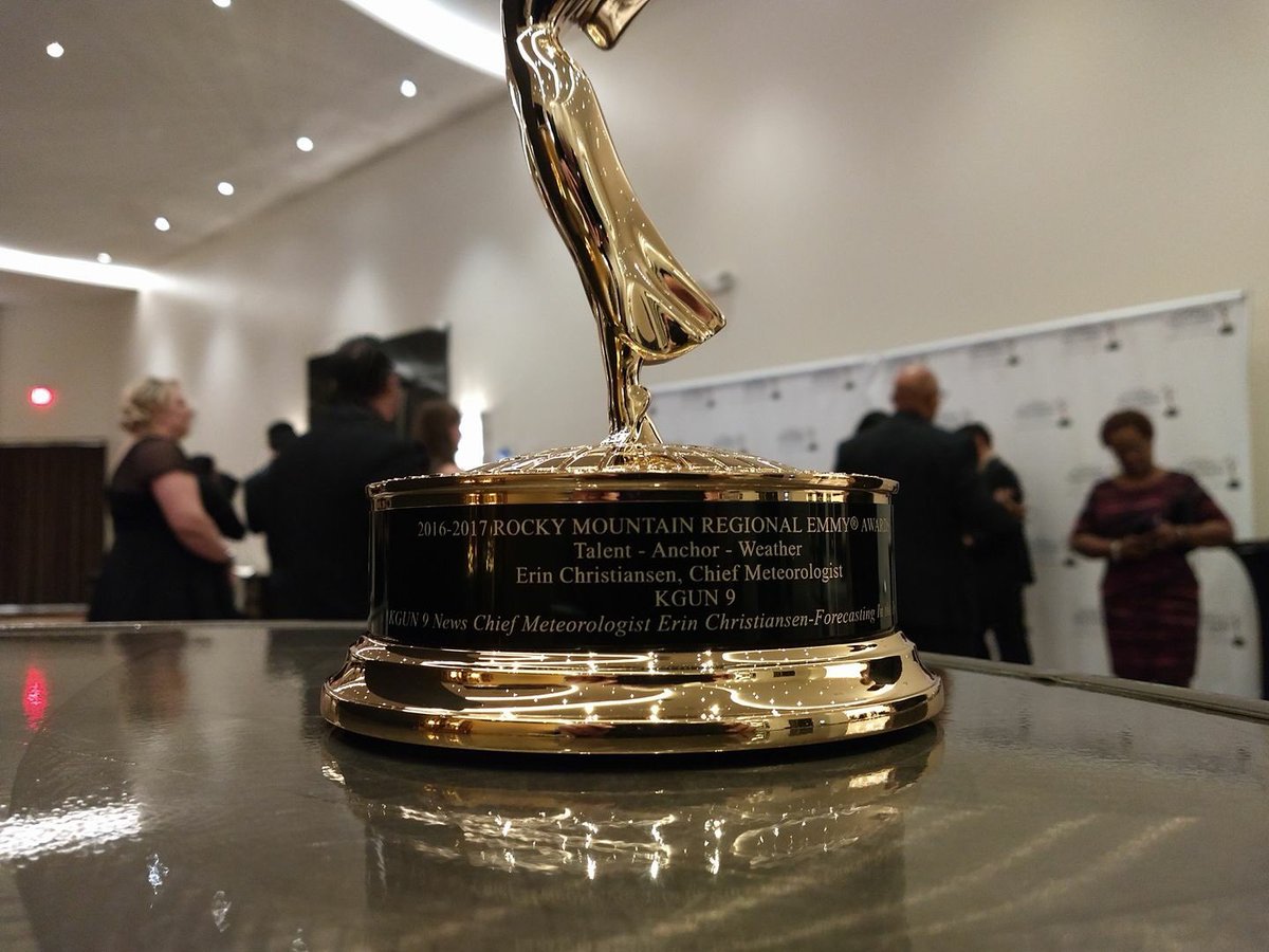 ErinSaidItWould's tweet photo. Great night! Celebrating my parents' 50th wedding anniversary and won an #Emmy TY @RockyMtnEmmy @kgun9 https://t.co/8SSTvecKPp