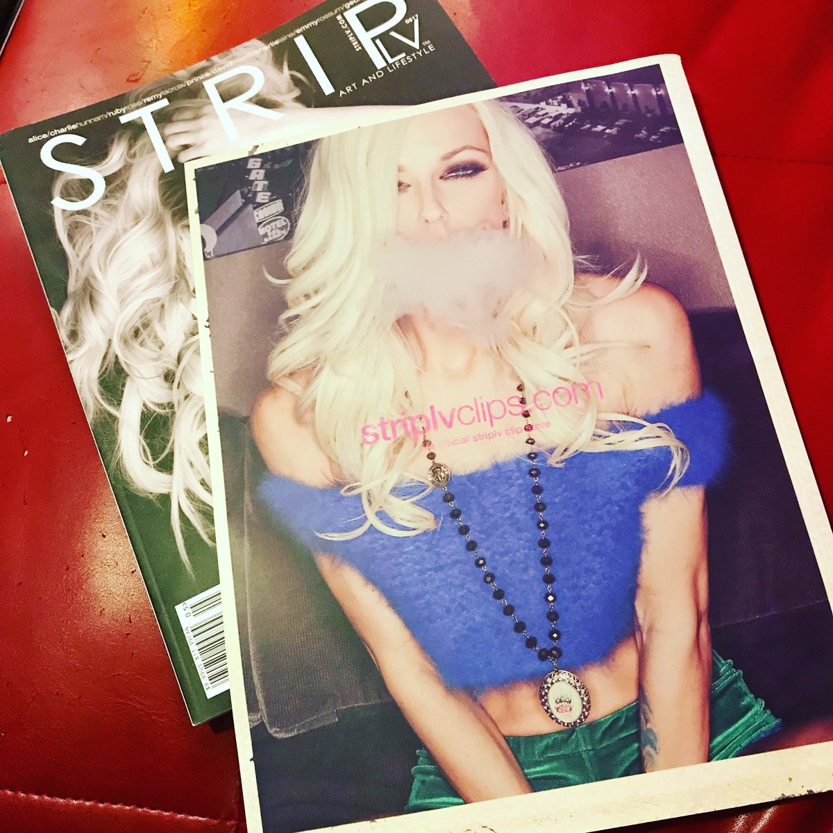 Danielle_Trixie's tweet photo. Got my new copies of @striplv1 Iβm on the back cover of! Love it! #covermodel #danielletrixie #trixie #striplasvegas #striplv #blonde https://t.co/mmBemE71Qj