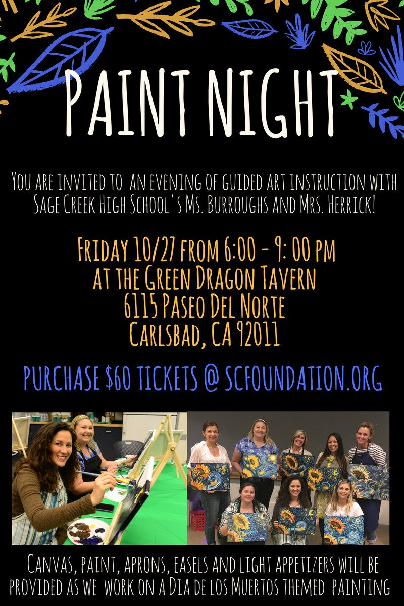 Paint Night tickets are now available! Come paint a Dia de los Muertos themed painting... visit scfoundation.org for more info.