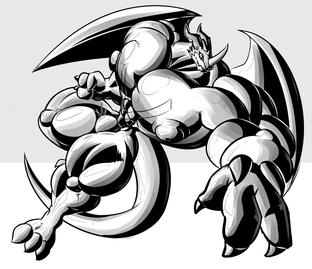 RoboDragonDemon's tweet photo. #Inktober 14: Exveemon! Buff digimon <3 #inktober2017 #art #dragon #dragmon https://t.co/dQqoXtnaCd