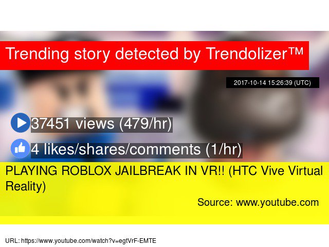 Trending Vr News On Twitter Playing Roblox Jailbreak In Vr Htc Vive Virtualreality Player Andyweil Onlinecatalog Twitter Https T Co Xxcd5ztwkc Https T Co E7qxslqhmb - vive roblox