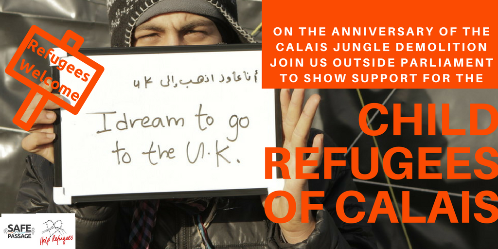 safepassageint's tweet photo. On 24th Oct. we're having a day of action at Parliament w/ @HelpRefugeesUK to support #ChildrenofCalais. Join us: https://t.co/UIfpFp0ae6 https://t.co/76HtCycpdf