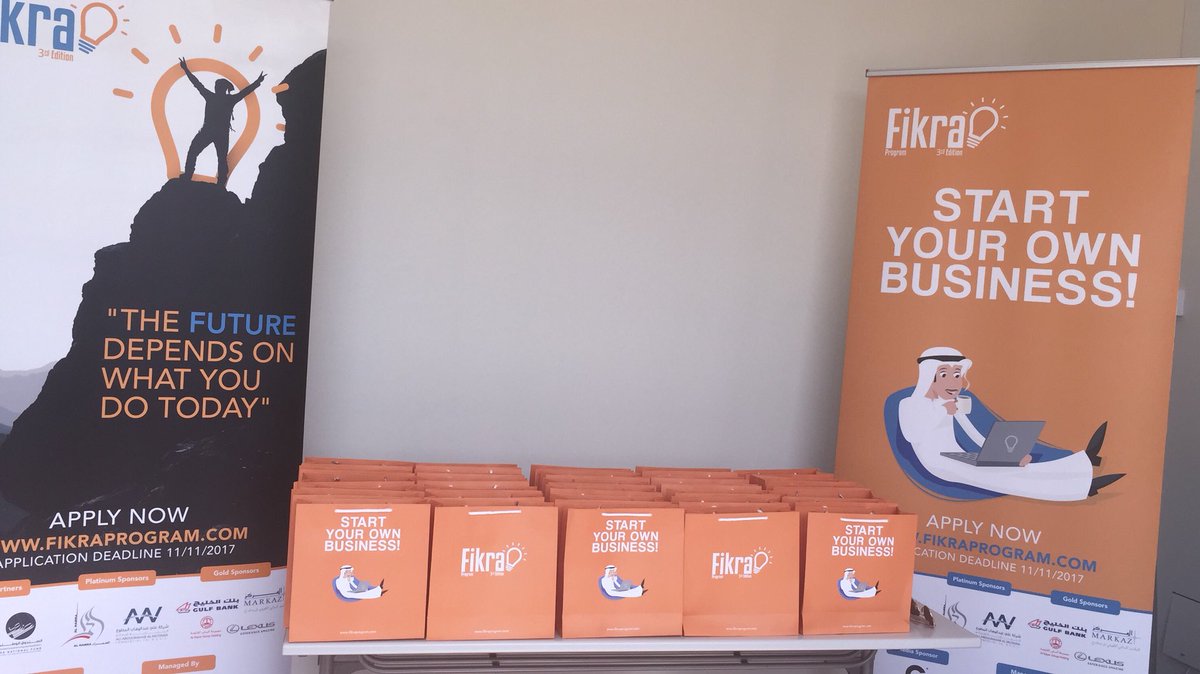 fikraprogram's tweet photo. We’re at @ACK_Live building 1 hallway today and tomorrow from 10-4. Pass by our booth! https://t.co/F8qsg6Mr9T