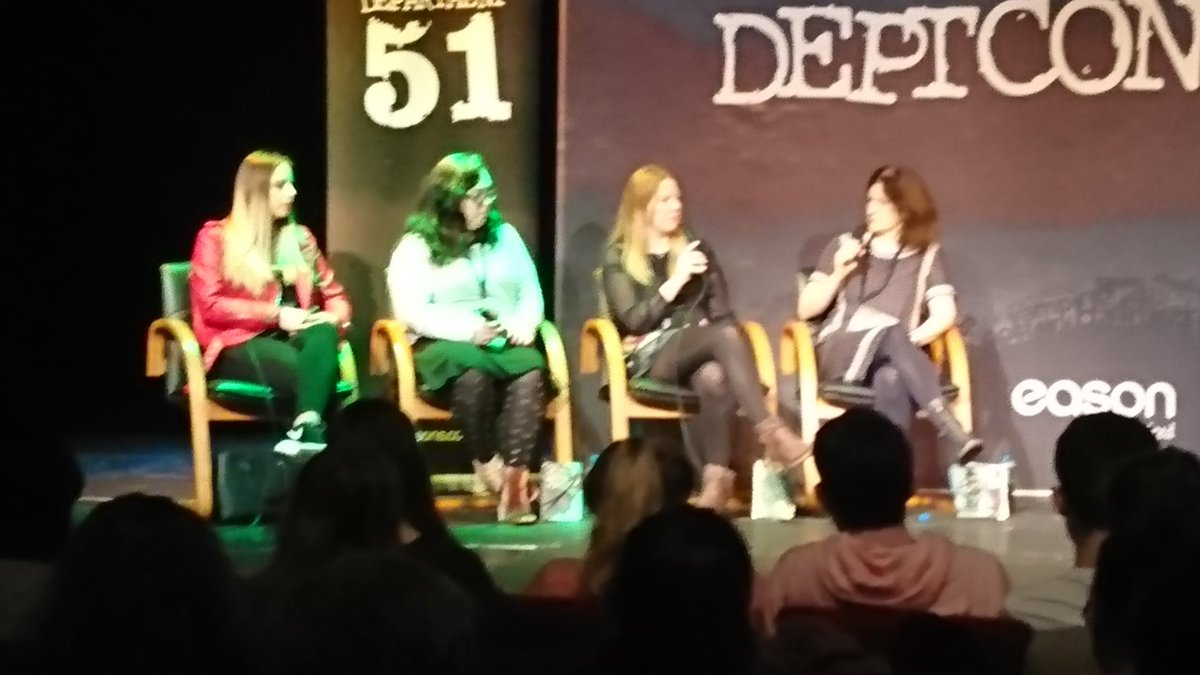 derekcarney16's tweet photo. Great Saturday panels at #deptcon3 with lots of laughs and writing advice from Irish and other #YA authors @Dept51 https://t.co/PsQfs1xnxr