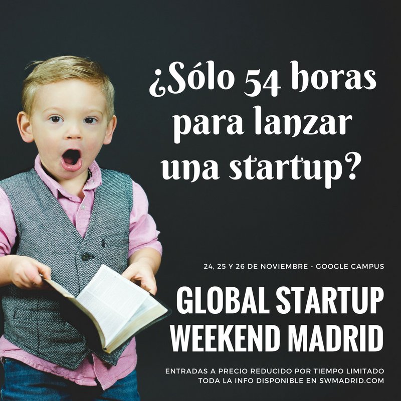 swmadrid's tweet photo. ¡Vuelve Startup Weekend Madrid! Entradas ya a la venta a precio reducido, por tiempo limitado o hasta agotarlas: https://t.co/HBxFVZHXv4 https://t.co/rGpWqsYJKr