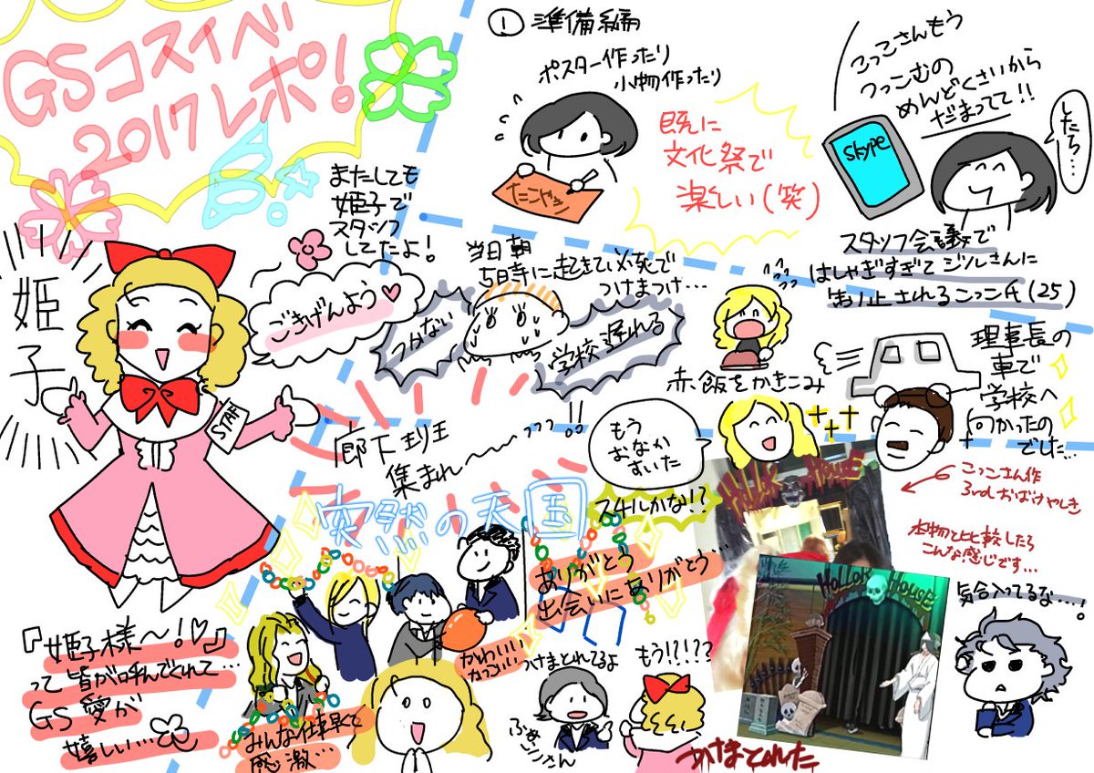 tokimekikokko's tweet photo. #GSコスイベ2017 レポ①準備編
準備班最高だった…！！😭✨✨みんな可愛くてカッコ良くて仕事早くて、、大好き…GS愛凄い…最高…ってなりました…ありがとうございました…！！！そして早々につけまが取れたのでもうホントただのこっこさんでした。 https://t.co/L4X2V1XDf7