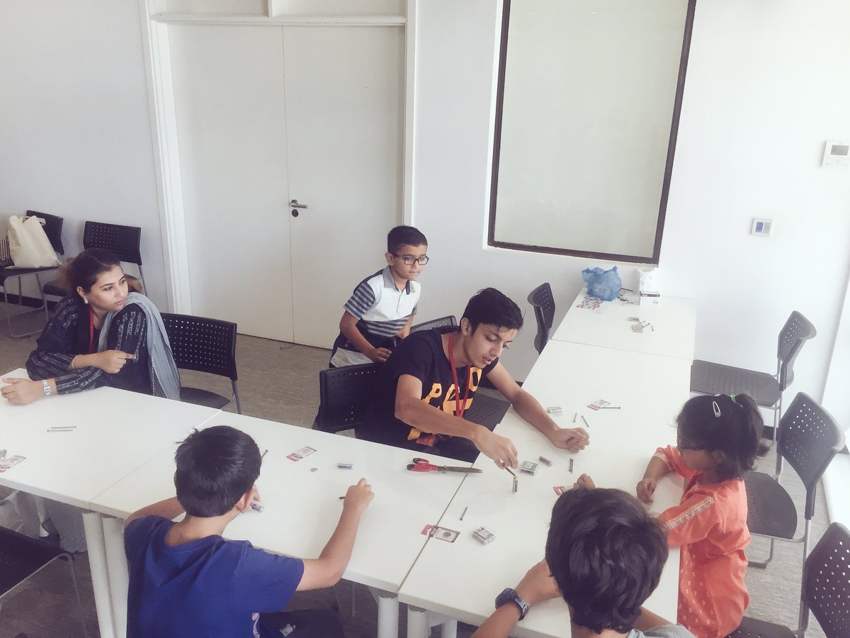 pkBritish's tweet photo. We’re busy ‘Making It at the Library’ on Day 3 of our #Makerspace sessions at #KhiLibrary. Shout out to our amazing facilitators! https://t.co/Jka9c68QFf