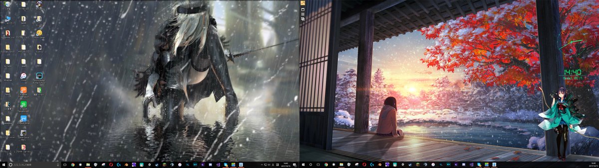 Yuu Pa Twitter 左側がwallpaper Engine で右側がlive2dviewerexなんだけど 圧倒的にlive2dviewerexのほうが高機能で好き 動くモデルもたくさん出せるしモージョンがマウス追従だから かわいいし ウィジェット出せるしwallpaperといっしょで壁紙動くし T Co