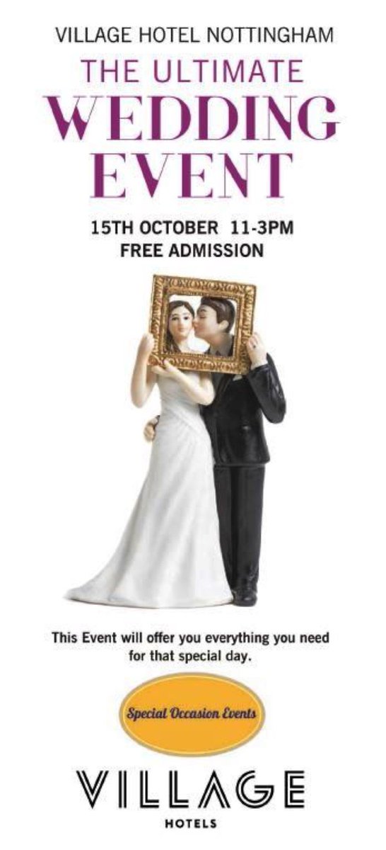 ITS TODAY ! #weddingevent  #quality #talented #weddingsuppliers <a href="/Village_Hotels/">Village Hotels</a> #notts doors open 1100am see you there !