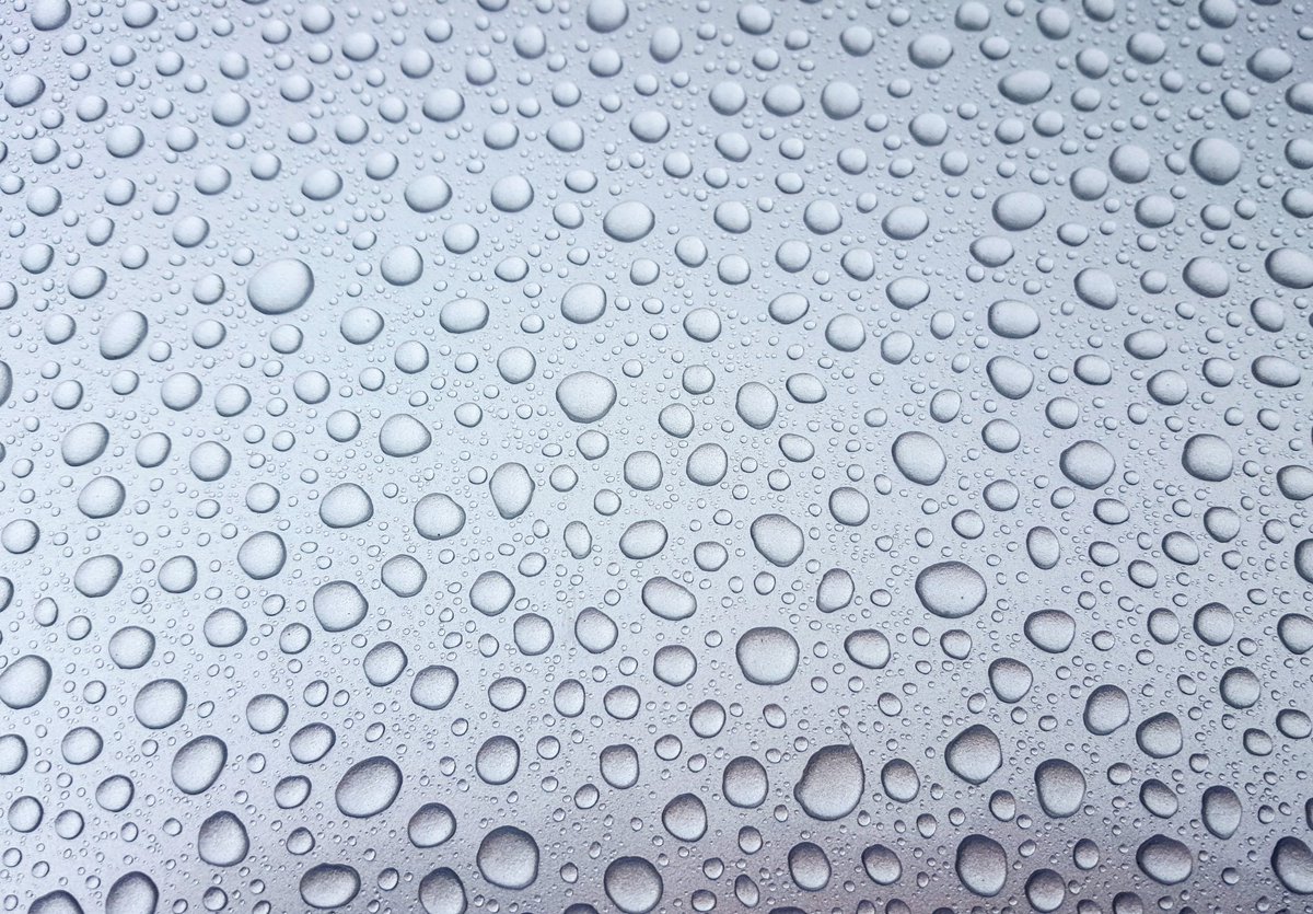 Just waxed my car #water #wax #raindrops #silver #rain #wet