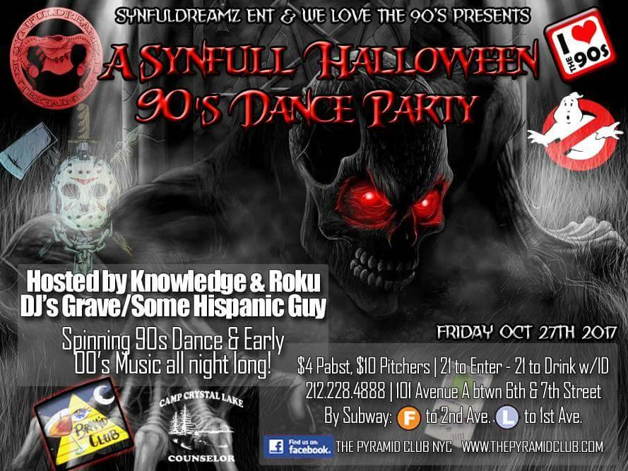 SYNFULDREAMZENT's tweet photo. FRI THE 27TH PRE HALLOWEEN EVENT @PYRAMID CLUBNYC https://t.co/myUmInbuzW