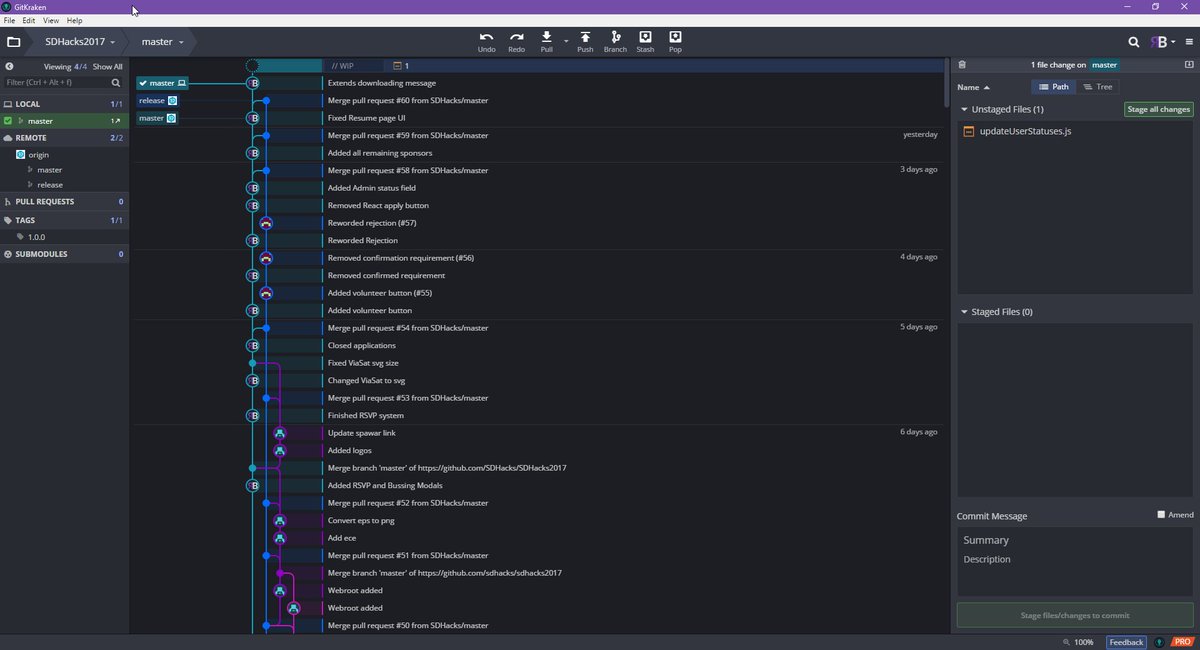 RedbackThomson's tweet photo. @GitKraken Loving GitKraken! #githubuniverse https://t.co/af00cJSwdj