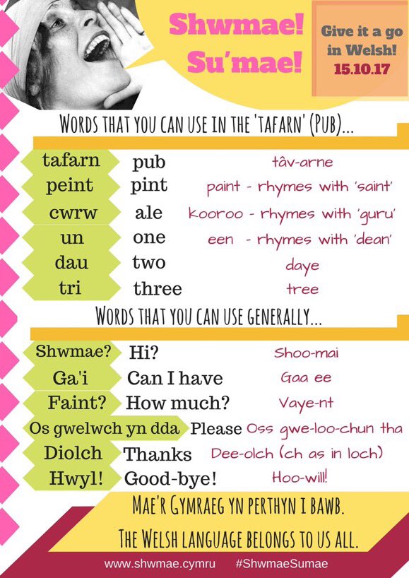 LeanneWood's tweet photo. Bore da pawb! Mae'n Diwrnod #ShwmaeSumae / today is  Shwmae / Sumae Day - why not give it a go. #Cymraeg #Welsh https://t.co/tFiqnmsNlH
