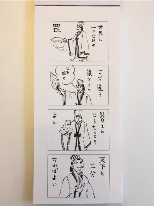 うれしそうな孔明をかきました。 
