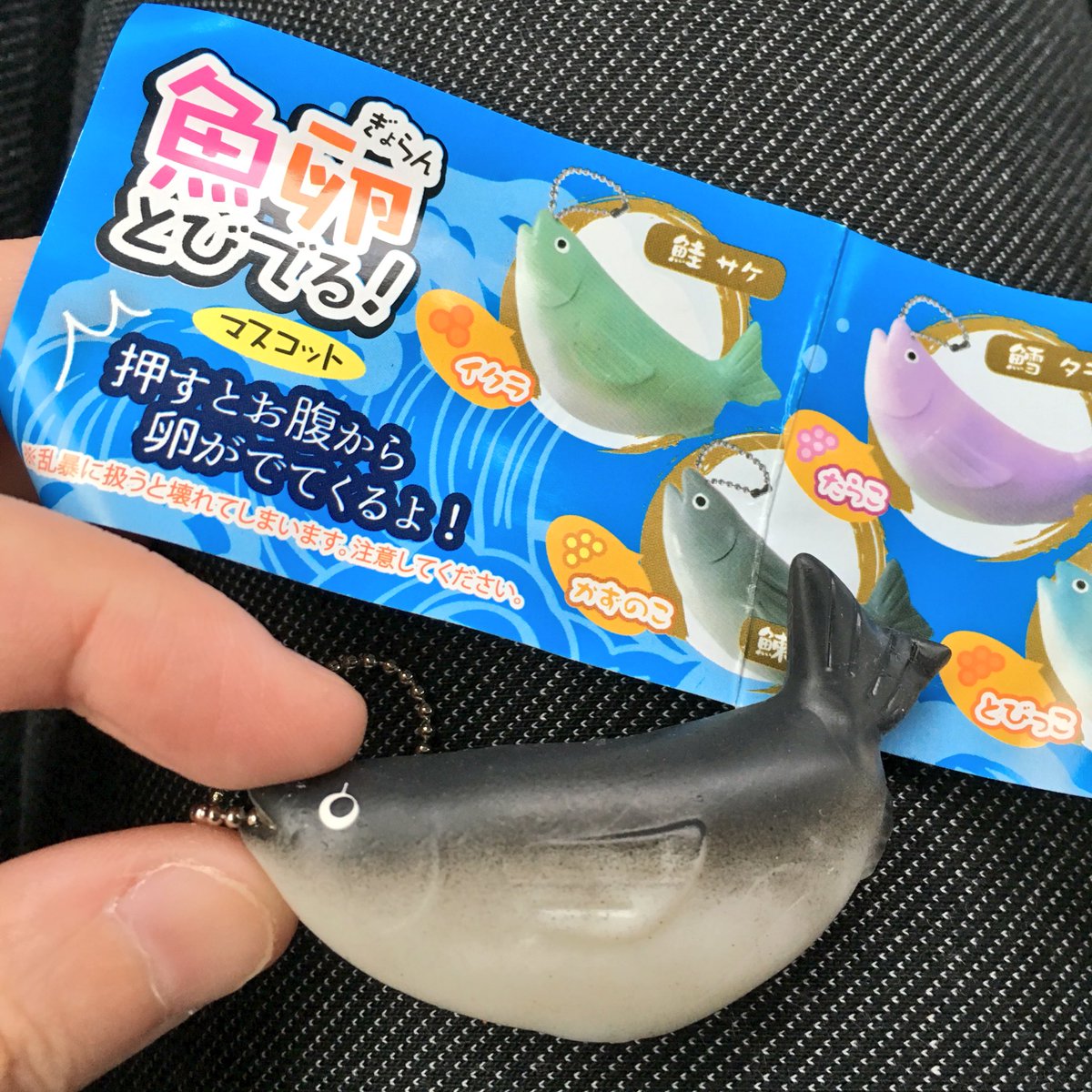 魚の腹を押すと卵が出てくるマスコットからとんでもないものが出てきた
