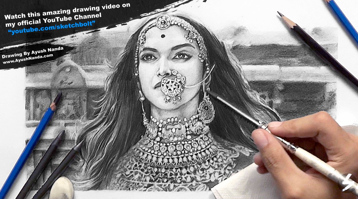_AyushNanda_'s tweet photo. Irresistible urge to sketch out the flamboyant frame from yet another magnificent piece of art of by @SLBProductions and @deepikapadukone ❤️ https://t.co/ExL7dUZgiR