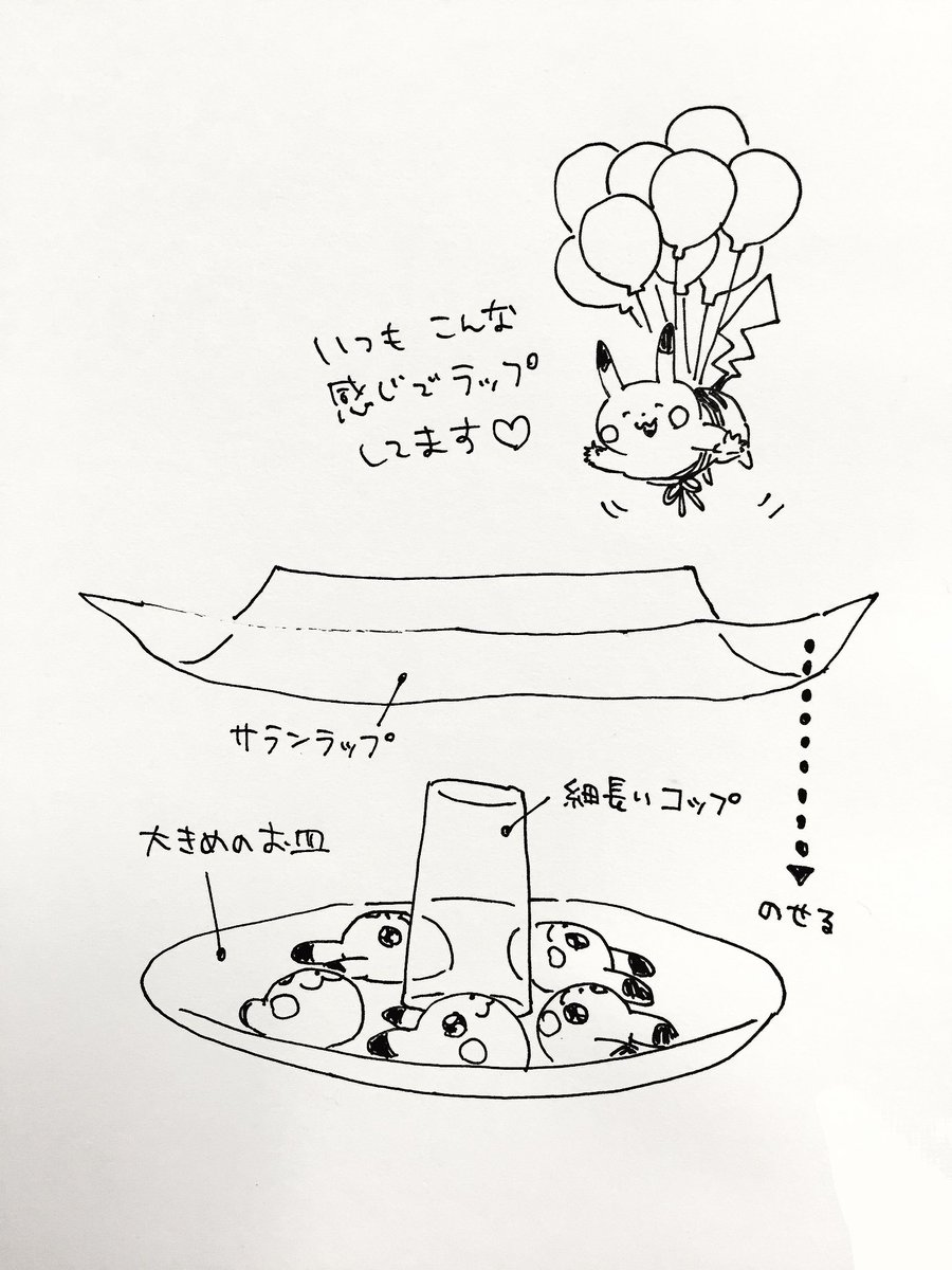 @cute_yui_xxx お返事が遅れてしまい申し訳ないです💦
キャラクターのスイートポテトをきれいに保存する方法、との事ですが!説明が長くなるのでイラストにしてみました////(o^^o)🙏この状態でサランラップしています♪ご参考になるかどうか🙇💦 