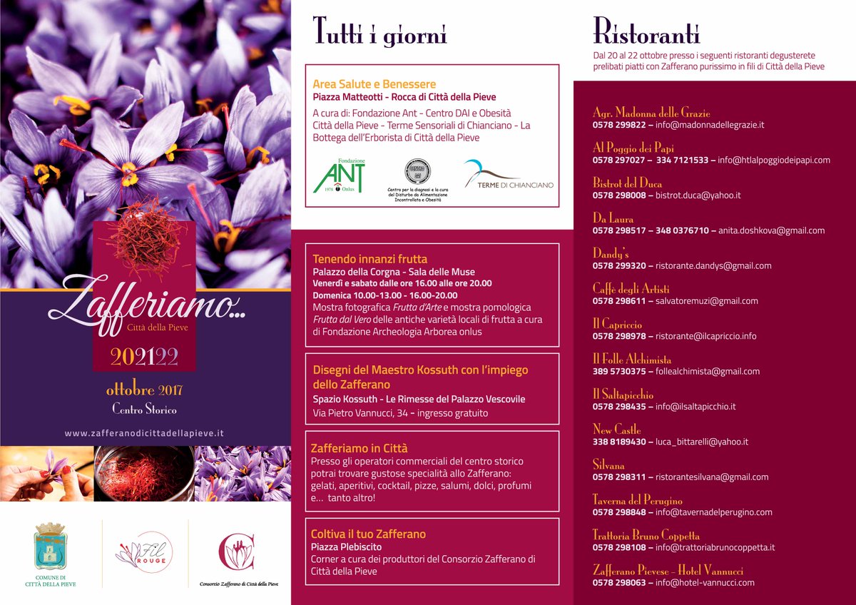 #BuonaDomenica da #CittàdellaPieve! In questa bella giornata ricordiamo l'appuntamento con il #gusto del prossimo weekend: #Zafferiamo!!