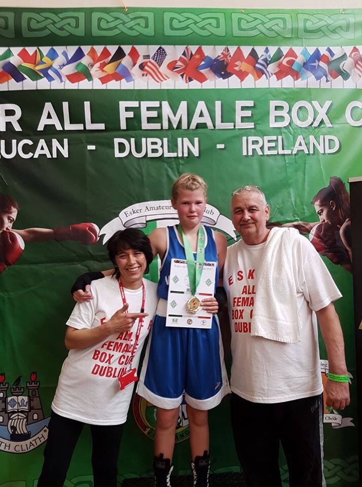 HamerBoxing's tweet photo. Allana Shaw strikes GOLD in the Esker All Female Box Cup in Dublin🏆So proud of this young lady🏅@NHSHMR @CVS_Rochdale @FalingeHub @Link4Life https://t.co/qGtNrVmd5f