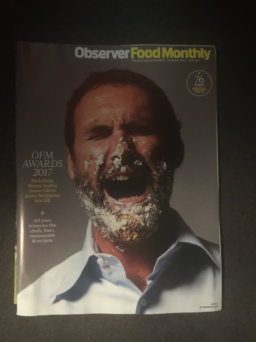 BexWills's tweet photo. #OFM Awards issue - worth leaping out of bed for ... #AAGill @PidginLondon @YardSalePizza & 🎃 & poached 🍐 #recipes from @NigelSlater https://t.co/uzbJpEredD