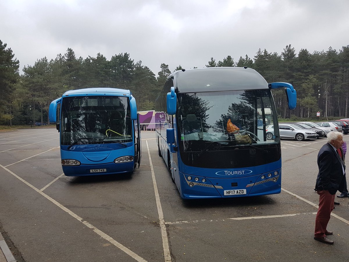 PeteBerry11's tweet photo. Two of our coaches sat at fleet services on their way to Brooklands and Alexandra Palace @D_Hoskins76 @TouristCoaches @S78Smerdon https://t.co/5Hiksc030s