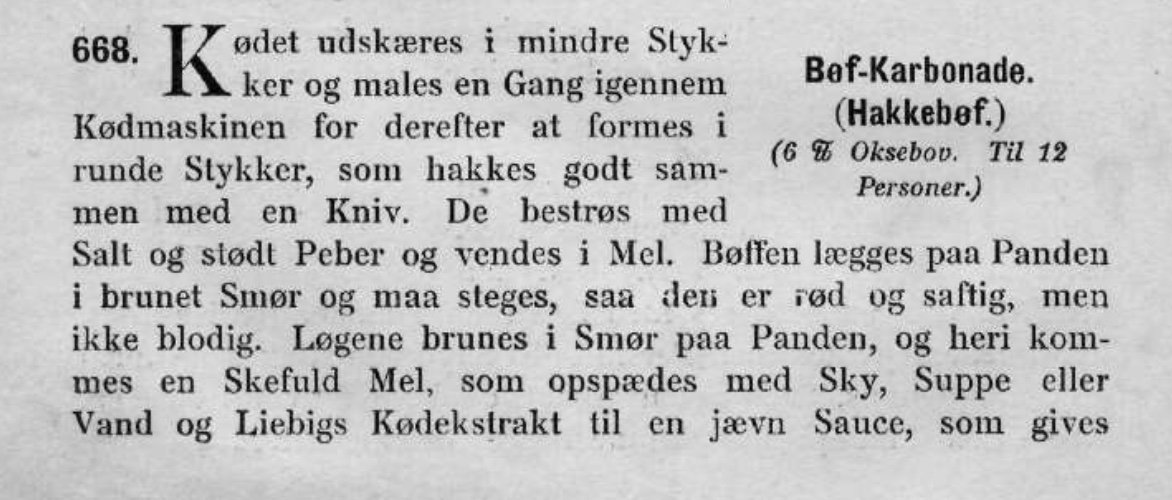 SommerAsger's tweet photo. @simonfriisk Hakkebøffen aka. bøf-karbonaden forekommer i diverse kogebøger i det højtbelagtes smørrebrøds gyldne periode. Her Frk. Jensens 1900'ish 2/ https://t.co/rhP6ZYUbqW