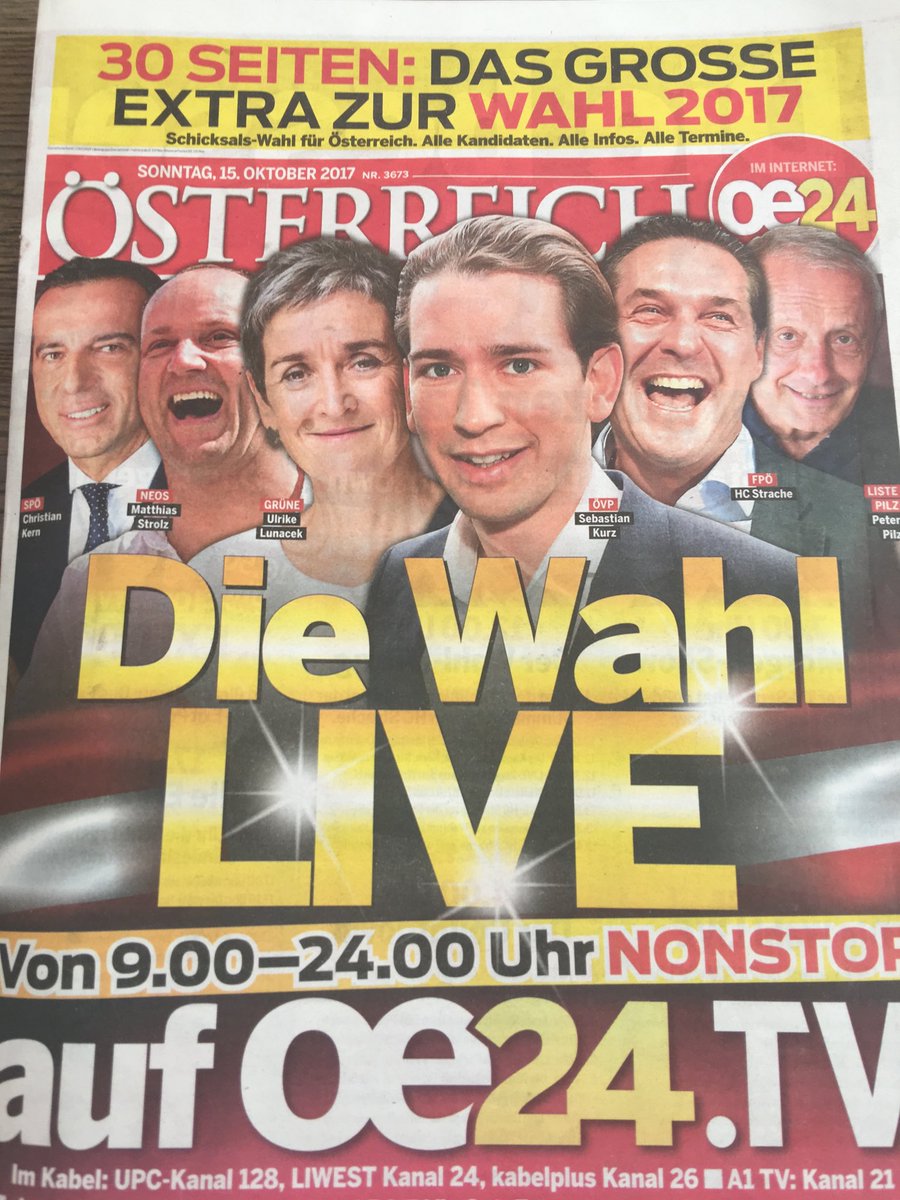 Vom Anzeigenboykott des <a href="/KernChri/">Christian Kern</a> hat sich Wolfgang Fellner in seiner journalistischen Integrität nicht beirren lassen. Top!