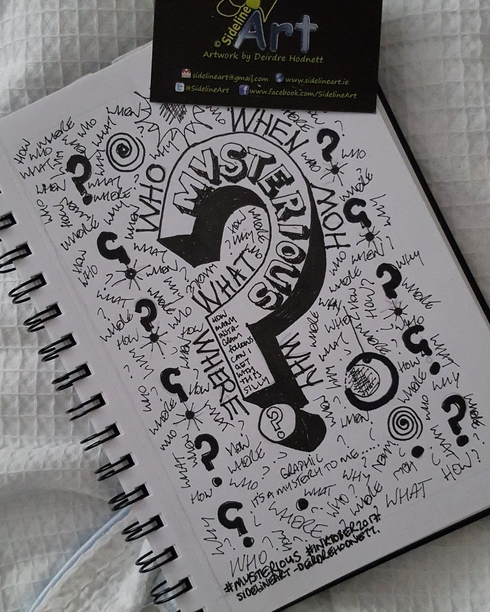SidelineArt's tweet photo. Theme No.15 'mysterious' #inktober2017 has me flummoxed.... didn't know what to draw ☹ #artiststruggles #whowhatwherewhenwhyhow #questions https://t.co/INFpWQ70Da