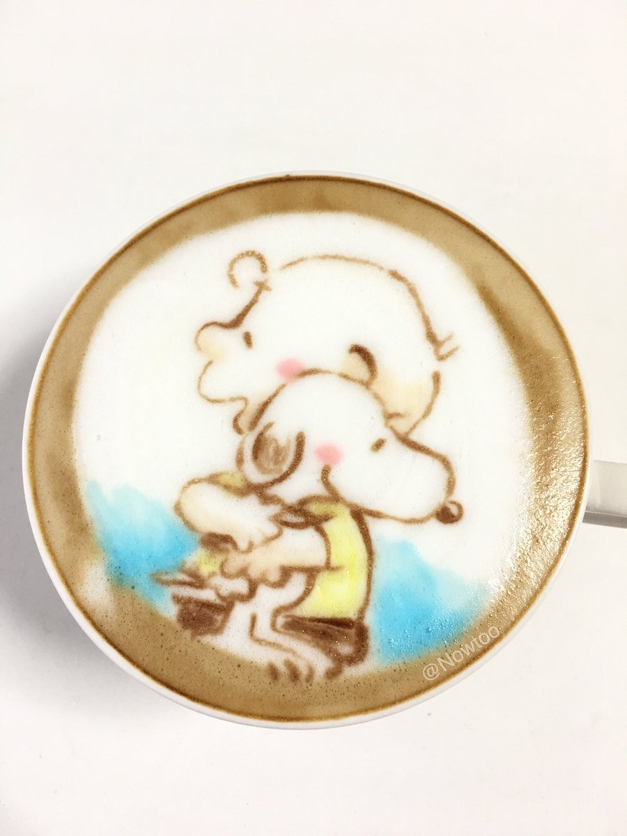 Nowtoo's tweet photo. スヌーピーラテアート https://t.co/sguKbWGUDJ