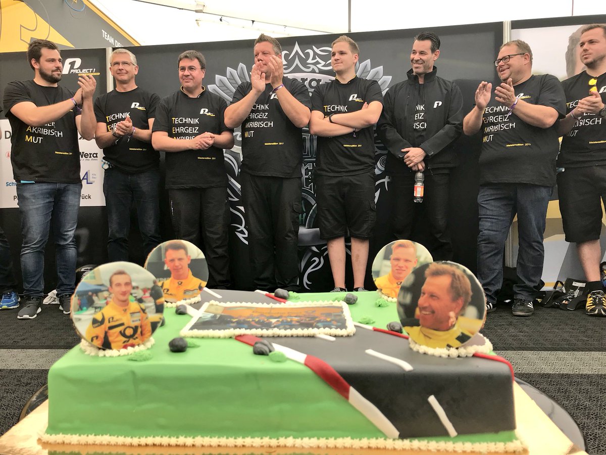 PorscheRaces's tweet photo. #PCCDhock - A special cake of team @Project1_93 is displayed in the Porsche paddock https://t.co/fVSCwEPJ6f
