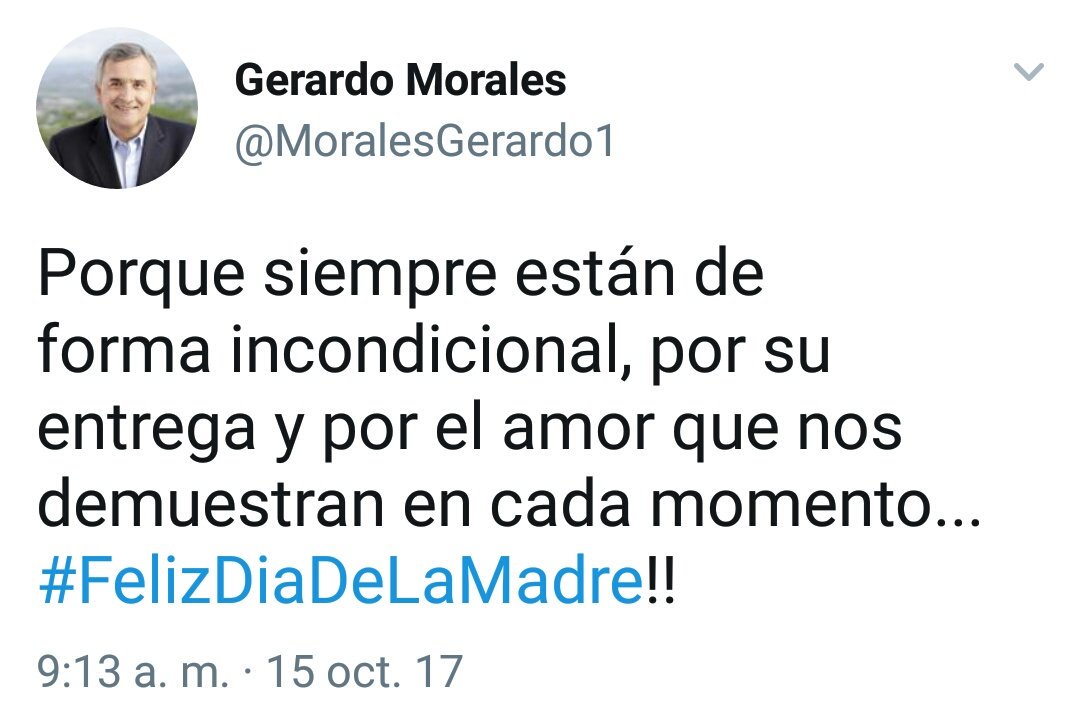 Mirá vos y yo que pensaba que Morales no tenía madre