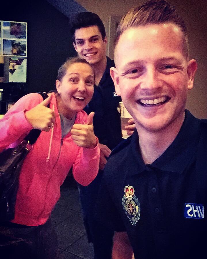 Good deed of the day goes to this lovely lady who let Harry &amp; Thomas in front of her in the coffee queue in case they had an emergency call